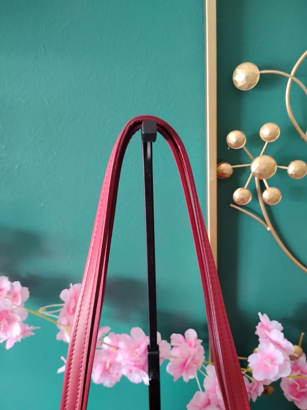 Fendi Red Leather Tote with Snake-Print Eye Detail